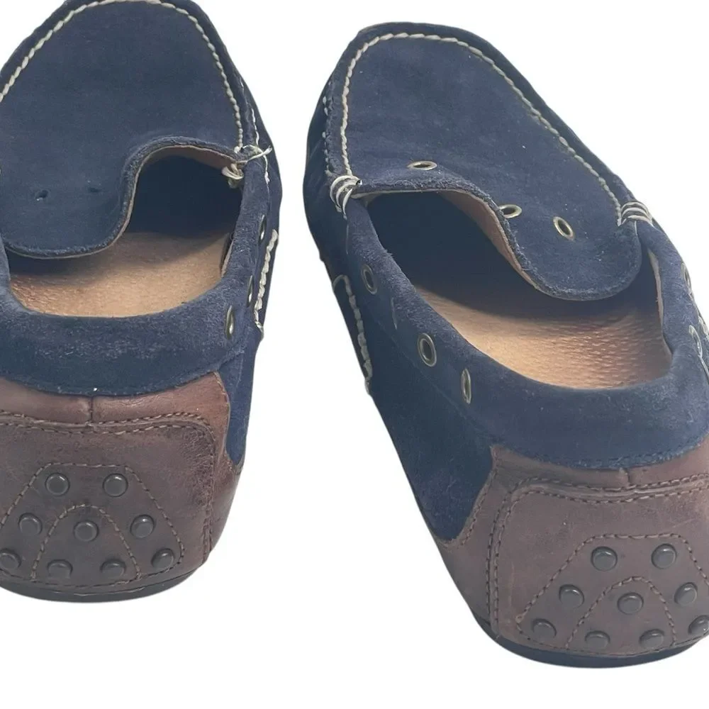Polo Ralph Lauren Wyndings Slip-On-Driving Men's Loafers Tan Navy SZ 9.5